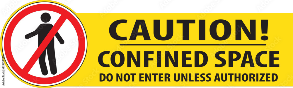 Wall mural confined space sign industrial safety notice vector.eps