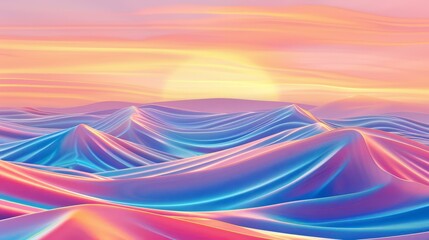 Vibrant, multicolored sand dunes create a mesmerizing desert landscape.