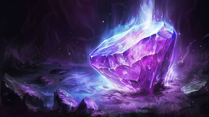 Obraz premium Simple stone becomes a magical, glowing gem with newfound powers.