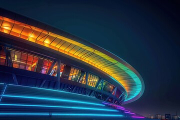 Beautiful, colorful, modern stadium