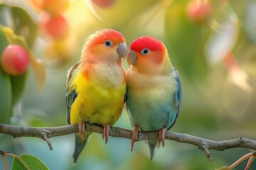 A couple of romantic love birds