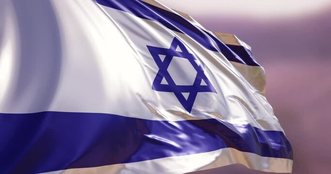 20 second cinematic animation of Israel flag with alpha matte
