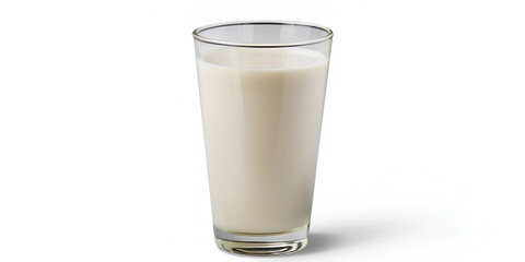 Glass of milk isolated on white background with clipping path  included. 
