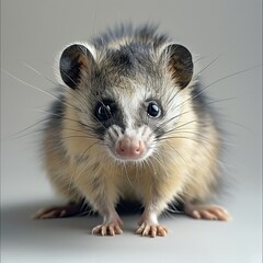 opossum, full body, photograph, white background 