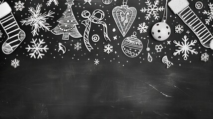 Icons of Yuletide: Christmas Celebrations on Chalkboard Background