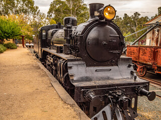 Vintage Steam Locomotive In Siding