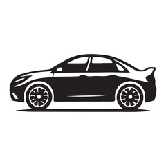 Car Silhouette flat vector illustration.