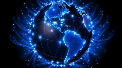 A computer generated image of a luminous globe set against a dark backdrop, conveying an ethereal and mesmerizing aesthetic