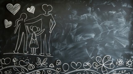 Chalkboard Reunion: Embracing Family Icons on a Joyful Canvas