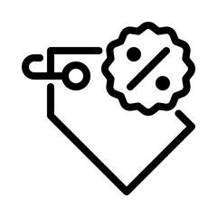 Discount icon vector in outline style for sales, promotion, shop, ecommerce, and ads