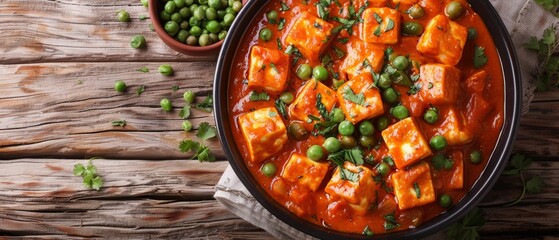 Inviting Home-Cooked Background with Paneer Tikka Ingredients

