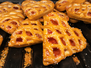 Heart-Shaped Strawberry Pastries Close-Up
