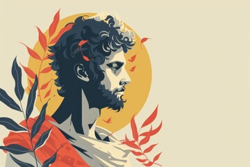 Flat Minimalist Illustration of Apollo

