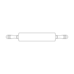 Hand drawn kids drawing cartoon Vector illustration rolling pin icon Isolated on White
