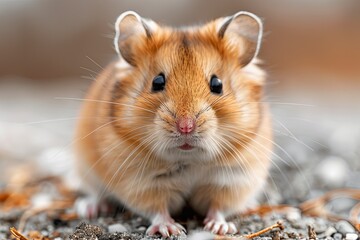 portrait shot of a Hamster, isolated on a transparent white background 