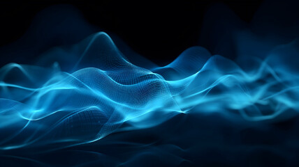 Obraz premium Abstract Blue Waveform Light Trails