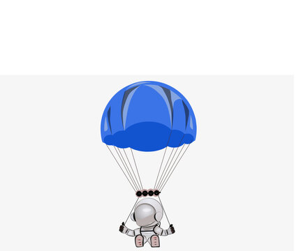 Astronot landing whit parachut 