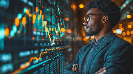 Fototapeta premium Businessmen are expressing their satisfaction as the stock market experiences an upward trend.