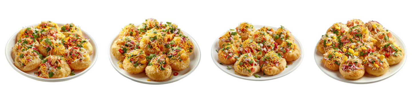 Sev Puri isolated on transparent png background. Generative ai