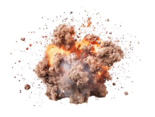 Giant explotion isolated on transparent background
