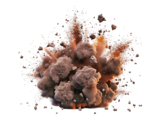 Giant explotion isolated on transparent background