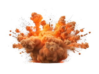 Giant explotion isolated on transparent background