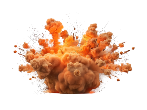 Giant explotion isolated on transparent background