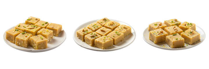Barfi isolated on transparent png background. Generative ai