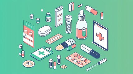 Innovative Healthcare Medicine Concept in Web and Graphic Design Styles