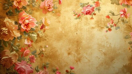 Floral arrangement on vintage textured background