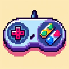 Obraz premium controler with white background, pixel art