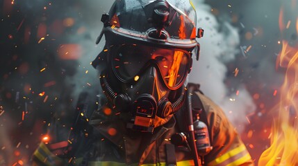 Firefighter - A firefighter in a hazardous environment, representing resilience in the line of duty