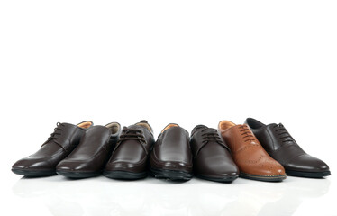Leather shoes on white background