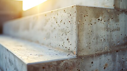 A close-up of the edge of an architectural concrete structure, highlighting its texture and detail. with a minimalist aesthetic in the style of concrete construction. 
