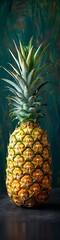 A healthy and delicious pineapple on a pastel colored background. 