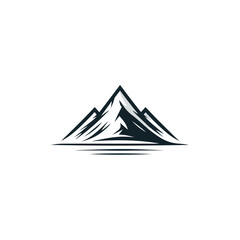 mountain logo, mountain vector, sunset mountain logo, mountain logo vector illustration