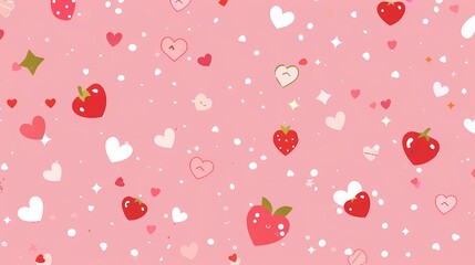 Sweet Love - Simple Valentine's Day Kawaii Background in Red and Pink Hues
