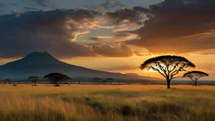 sunset in the mountains