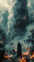 Fototapeta premium The Souls of the Damned Adrift in the Stygian Silence of Tartarus,Bound by Malevolent Forces of the Underworld