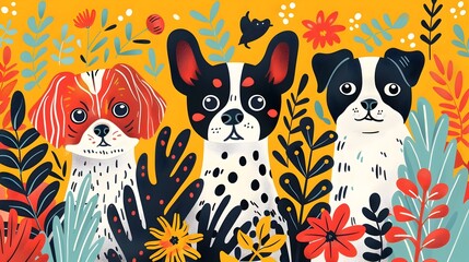 Vibrant Animal Therapy Exploring Pets Emotional Journey Through Colorful Patterns and Nature