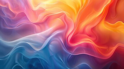 Obraz premium A colorful, abstract painting with a blue and orange swirl