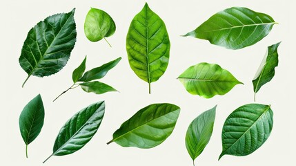 Fototapeta premium nature botanical leaves on isolated backgrounds