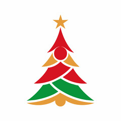 Obraz premium Christmas tree logo icon vector illustration