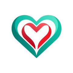 Heart shape logo design vector illustrations.