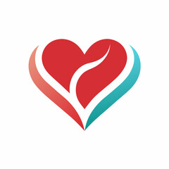 Heart shape logo design vector illustrations.