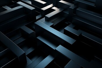 3d rendering of abstract black and white geometric background