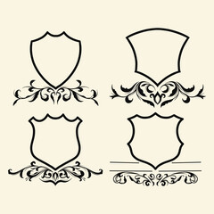 Ornament heraldic shields space Illustration template