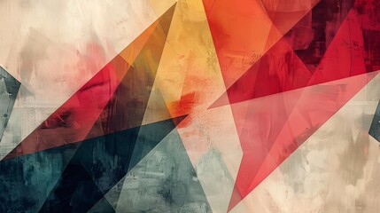 Abstract watercolor background with geometric shapes.