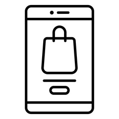 Mobile shopping icon with smartphone and shopping bags