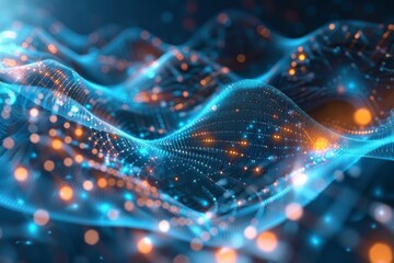 Futuristic Digital Binary Data Landscape